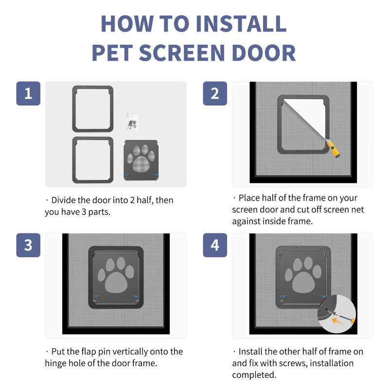 PETLESO Dog Door for Screen Door, Pet Door for Screen Lockable Pet Sliding Door for Small to Large Dogs, Inner Size 12"Ã—14" - Image 4